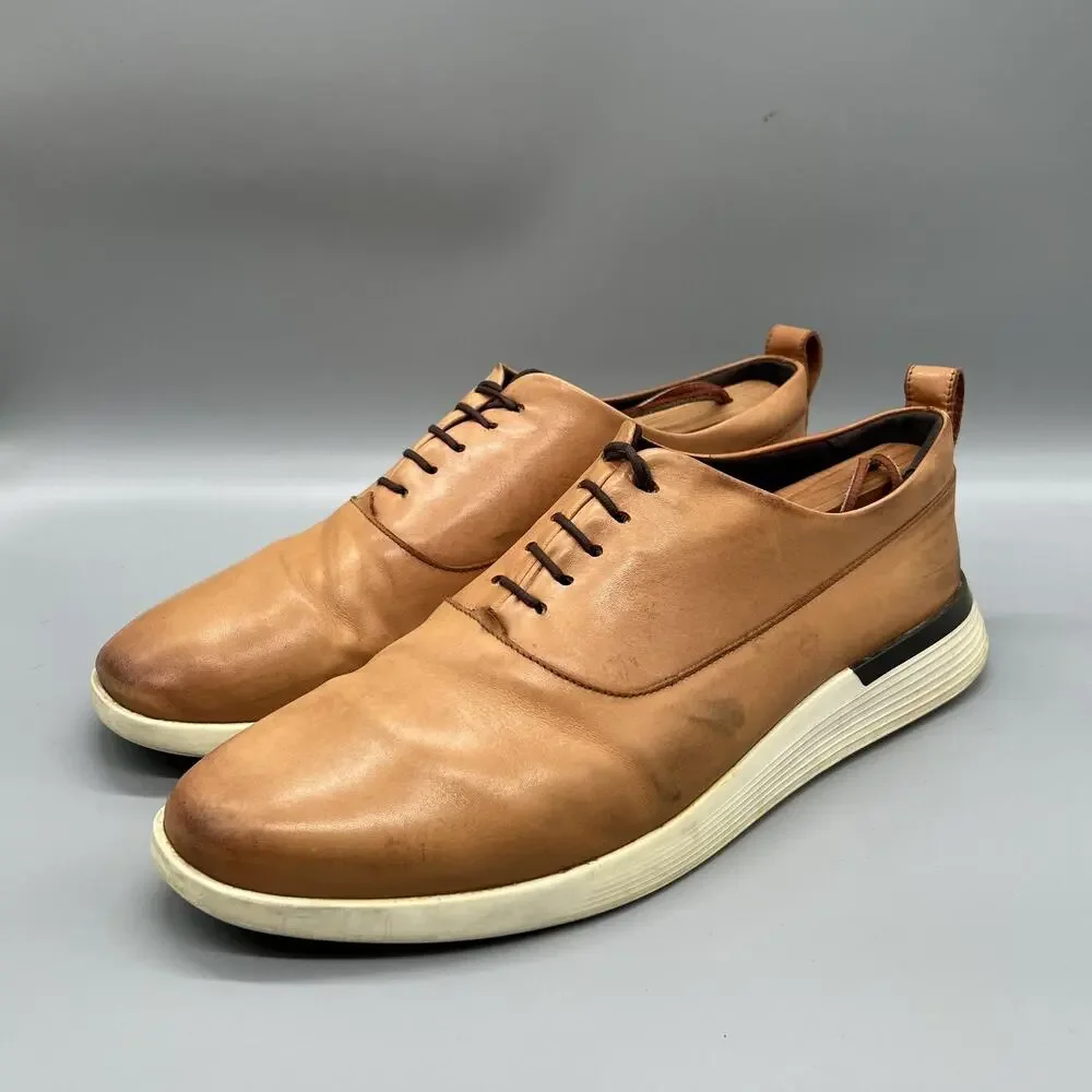 Wolf & Shepherd Shoes Mens 11 Brown Leather Low Top Casual Sneakers Comfort